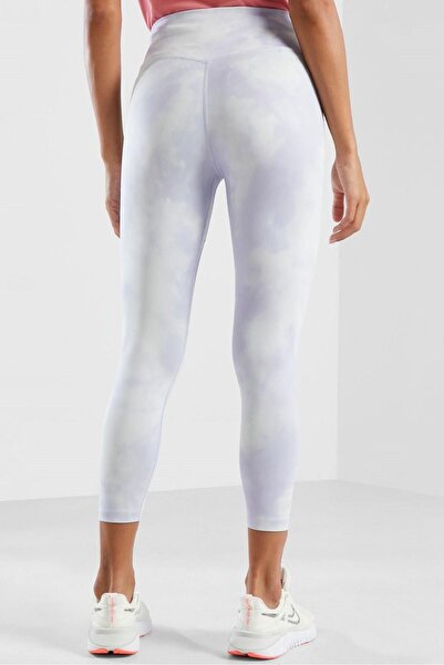 Nike One Icon Clash Performance Crop Toparlayıcı Lila Batik Kadın Tayt