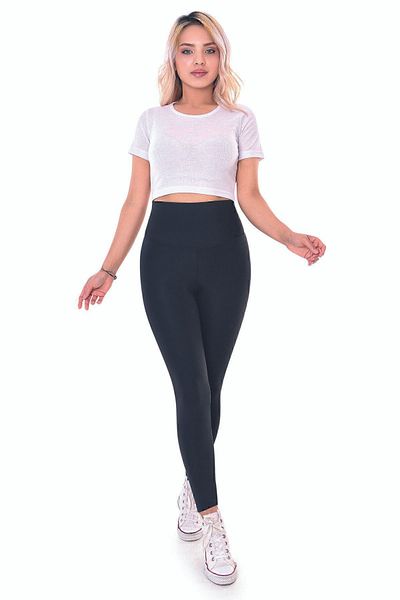Kompedan Ss23 Women's Black Color High Waist Stretch Knitted Tights