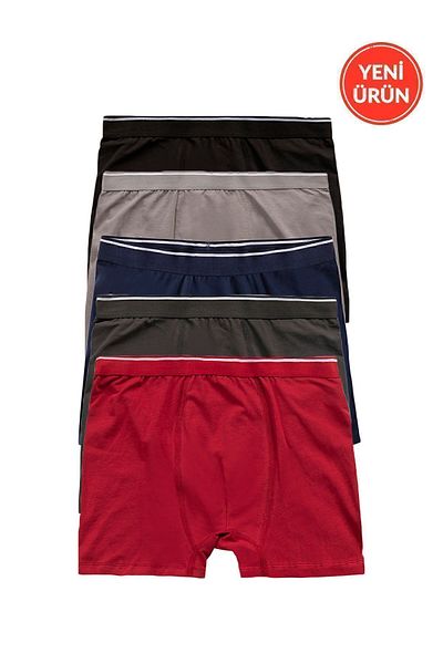 ÖZKAN underwear Özkan 11110 - 5 Pack Men's Boxers, Mixed Color, Cotton and Lycra Single Jersey Flexible Comfortable