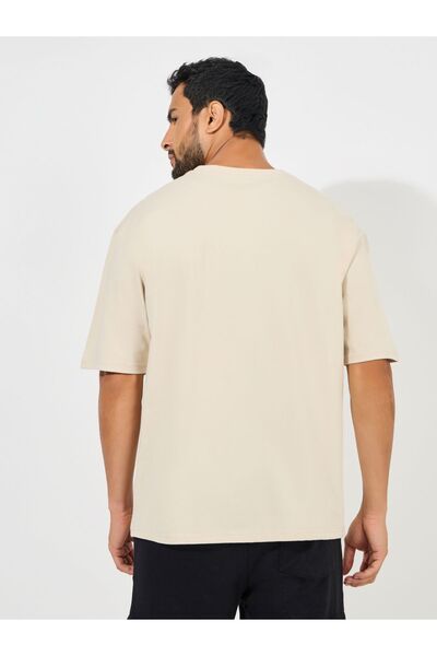 Styli Cut & Sew Oversized T-Shirt with Contrast Embroidery