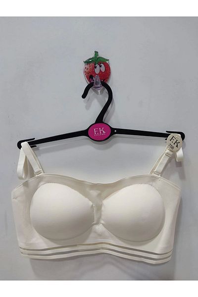 F.K Laser Cut Strapless Ecru Bra