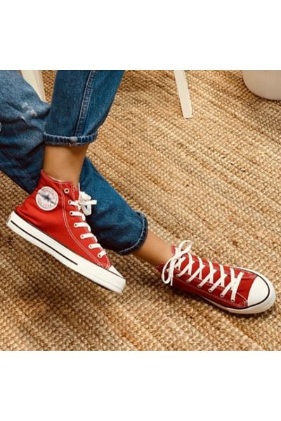 Allien Red Casual Linen Comfortable High Top Green Long Convers Sneaker Sneakers