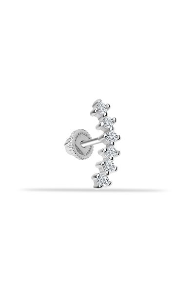 Dianora Piercing 14K White Gold 6 Jewels Helix/Cartilage Piercing Earrings