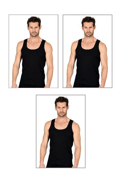 ÖZKAN underwear Özkan 11407 - Men's 3-Pack 100% Cotton Single Jersey Thick Strap Athlete