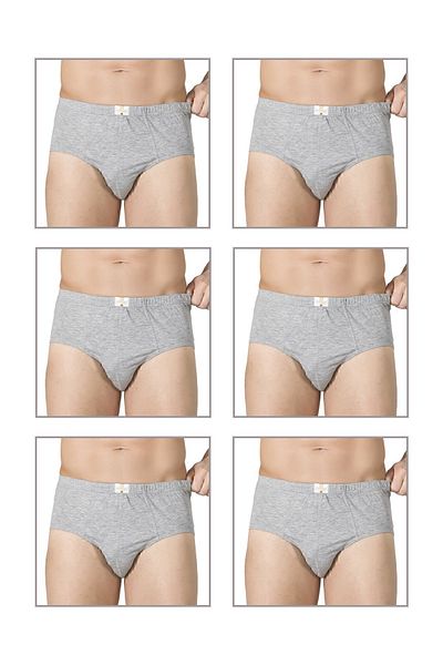 ÖZKAN underwear Özkan 0037 6 Pack Ανδρικό βαμβακερό χτενισμένο μονό ζέρσεϊ εύκαμπτο άνετο σλιπ