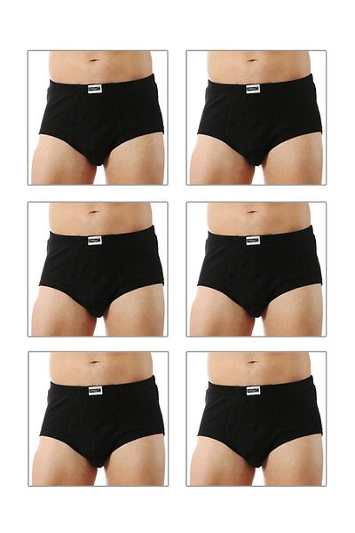 ÖZKAN underwear Özkan 0117 6 Pack Ανδρική τσάντα με βαμβακερή ραβδωτή ελαστική μαλακή άνετη κιλότα