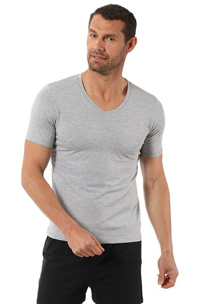 ÖZKAN underwear Özkan 0273 Men's V-Neck Half Sleeve Cotton T-Shirt Undershirt