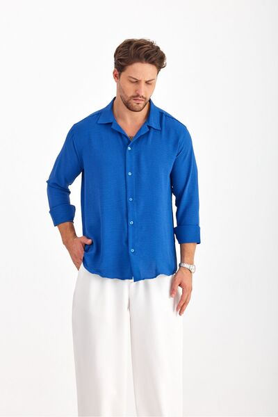 Gray Clothing Ανδρικό καλοκαιρινό πουκάμισο Aerobin με υφή Oversize Indigo Αν...