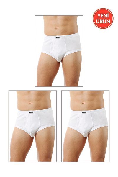 ÖZKAN underwear Chiloți bărbați din bumbac cu nervuri - pachet de 3, cu geantă, elastic și moale, confortabil