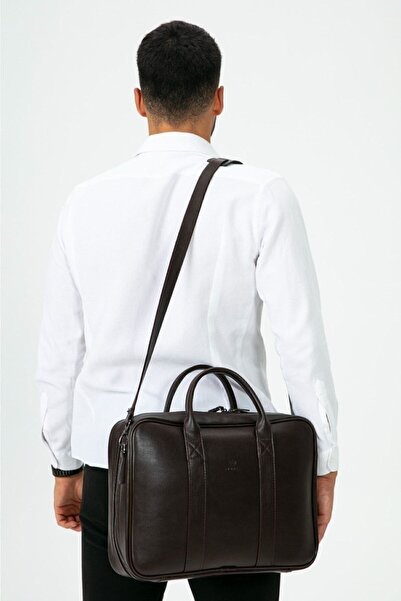 Sevinç Çanta Deridense Unisex Macbook Organizer Laptop Evrak Çantası 15.6" & 16" Inç Kahve