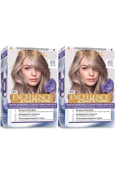 Excellence L’oréal Paris Cool Creme Saç Boyası – 8.11 Ekstra Küllü Sarı 2 Adet