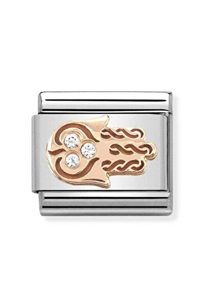 NOMİNATİON Composable Classic Symbols In Stainless Steel With 9k Rose Gold An...