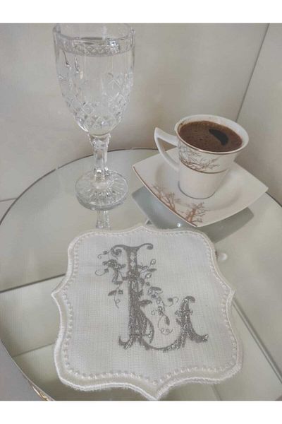 LİNDA MİA Șervețel Cocktail Literă Argintiu "l" Literă Single