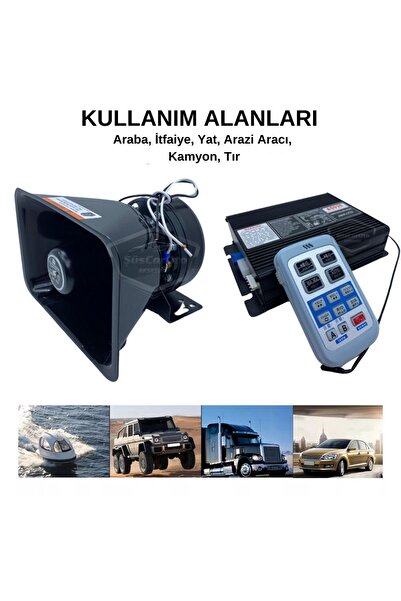Şahins Profesyonel Polis Sireni Uzaktan Kumandalı Güçlü Wireless Korna Megafo...