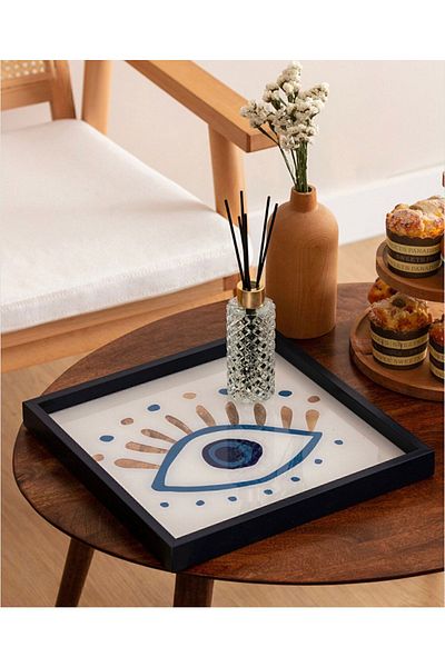 LCW HOME 33x33cm Decorative Tray - Eye Printed