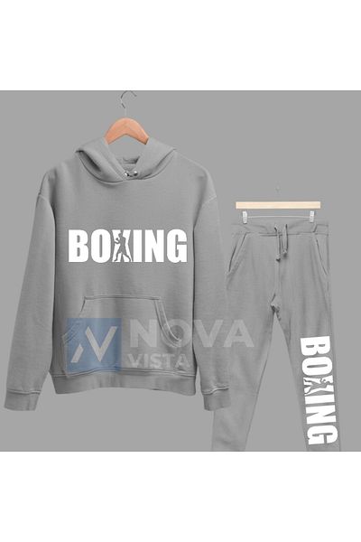 Biy Store Kickbox Boxing Printed Green Unisex Hoodie Winter Sweatshirt Tracksuit Set
