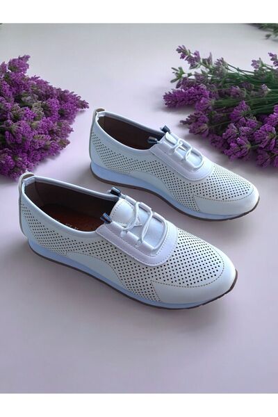 DİLEK SHOES Μπεζ Γυναικείες Αθλητικές Μπαλαρίνες - Ορθοπεδικές με Τρύπες και ...