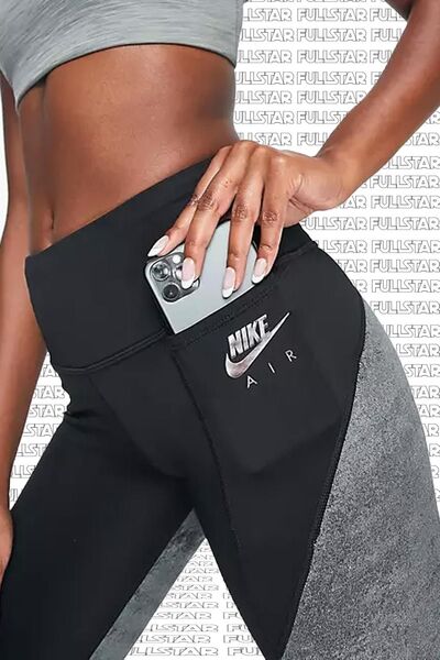 Nike Air Fast Running Full Length Leggings 3 Cepli Toparlayıcı Siyah Tayt