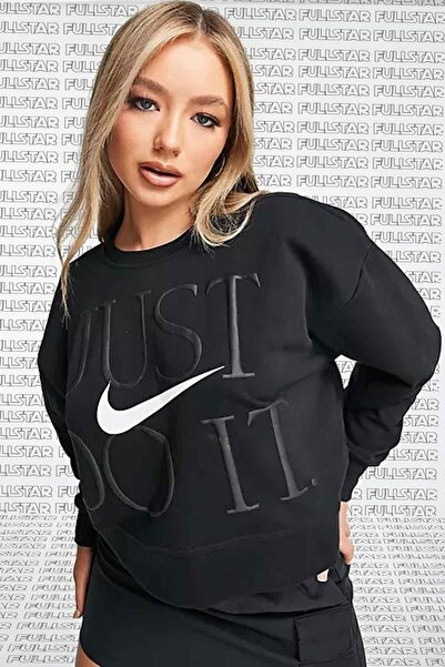 Nike Dri Fit Fleece Training Loose Fit Crop Sweat Hanorac negru cu croiala largi
