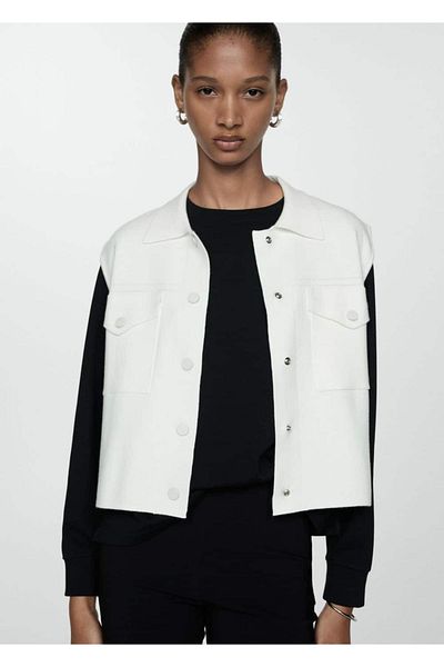 MANGO Woman Knitwear Vest with Pockets - Relaxed Fit