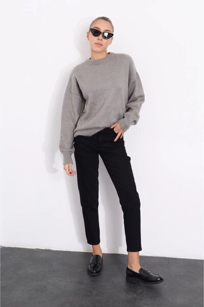 WODDİ Γυναικείο τζιν παντελόνι Mom Jeans Ganikus Μαύρο