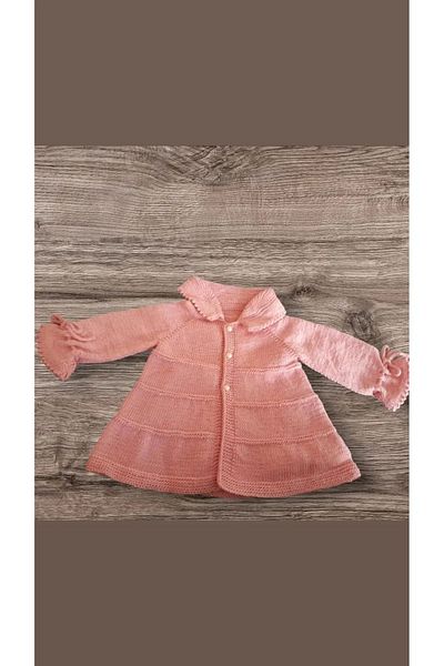 Tunca 100% Cotton Cardigan for 3-4 Years Old Baby Girl - Hand Knitted Thread