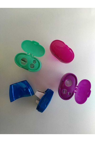 Puti Three Compartment Okra Pencil Sharpener