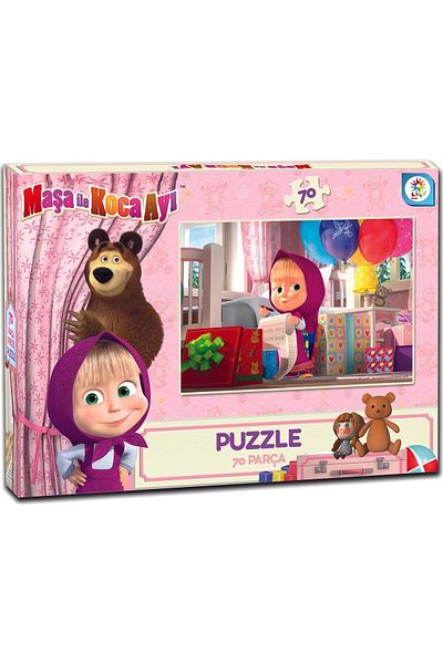 Kesman Kitap Big Bear Licensed 70 Piece Jigsaw Puzzle - Boxed with Masha