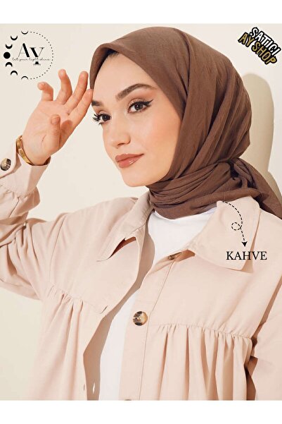 its AY shop Tesettür Kadın Bambu Kraş Kahve Eşarp