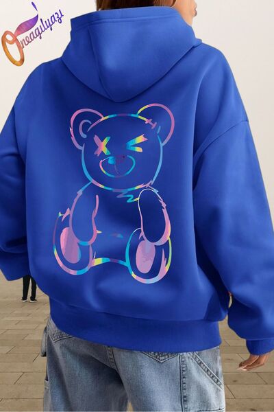 oneagılyazı سويت شيرت مطبوع بغطاء للرأس