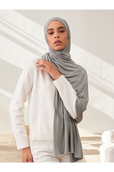 Femple Modest Premium Γκρι Πράσινο Τζέρσεϊ Σάλι - 180x70 cm Hijab