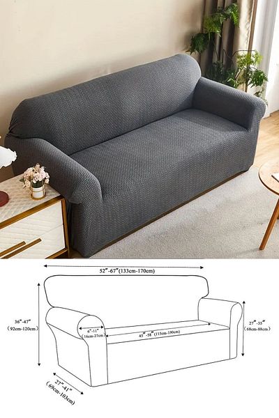 intil Anthracite Colored 1 Piece of Two Seater Sofa Cover and Cover