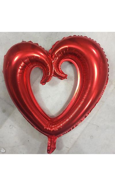 mucize balon 40" 100 cm Hollow Heart Shaped Foil Balloon, Flying Balloon with Heart Helium