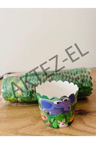 AKTEZ-EL Muffin Cupcake Cake Mold Safari Themed 25 Pieces
