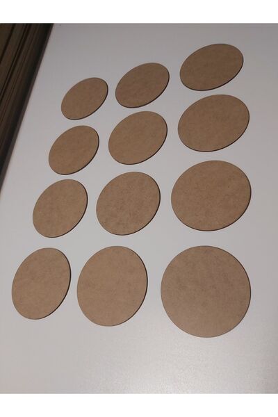 Sözen Home Design 12 Cm Diameter 100 Pieces MDF Wooden 3 Mm Thickness