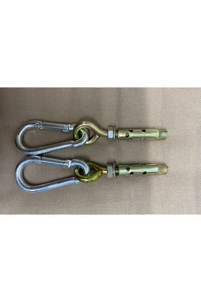 Genel Markalar Salıncak Asma Aparatı 2'li Çelik Dübel & Karabina Kanca Takımı Dübel TR Nemli bir bezle silin.