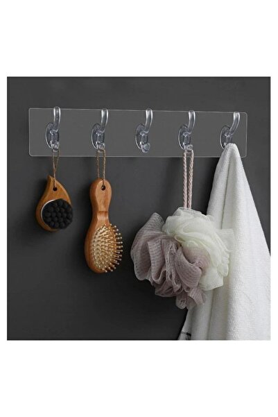 BAYSA TAYEM Şeffaf Duvar Askısı 5'li Iz Bırakmayan Güçlü Yapışkanlı
