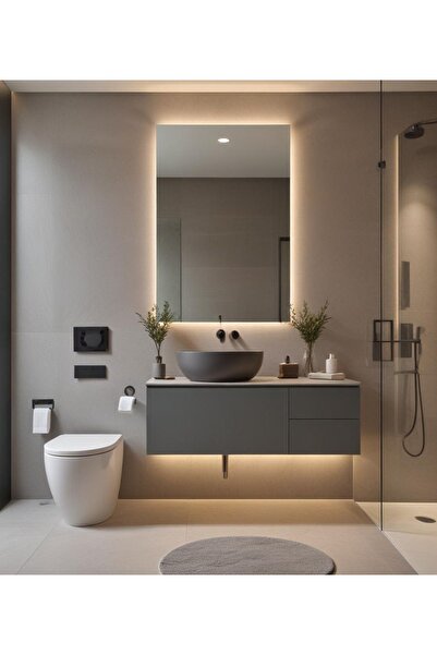 MirrorDecorArt Gün ışığı Led Aydınlatmalı Dikdörtgen Banyo Aynası, Led Işıklı...