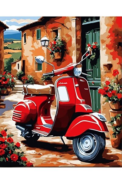 LİLYHOBBYLAND Sayılarla Boyama Hobi Seti Renkli Baskılı (ÇERÇEVELİ) 40x50 Cm:...