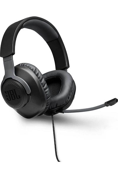 JBL Quantum 100 سماعة رأس للألعاب مقاس 3.5 ملم مع ميكروفون قابل للفصل - أسود