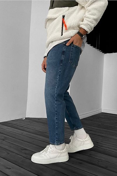 NO61 MAN Boyfriend Comfortable Fit Σκούρο Μπλε Τζιν