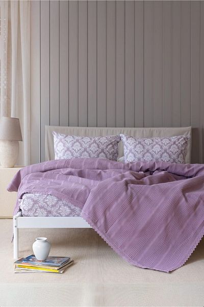 Luca Sera Plum Double 4 Piece Pique Set