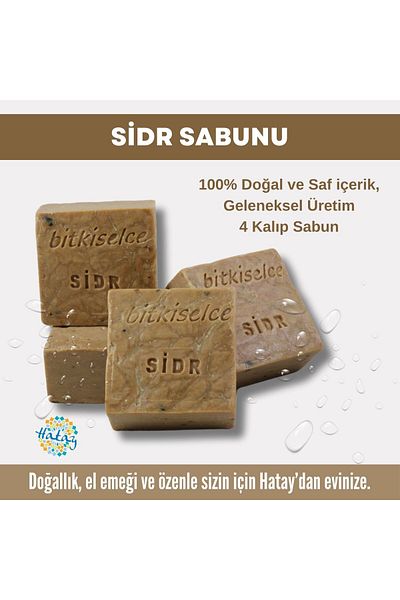 bitkiselce Pure and Natural Content Sidr Soap - 450 Gr (4 Molds)