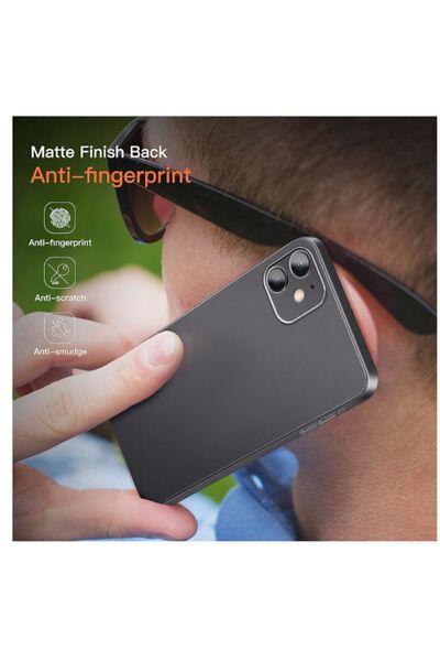 USIDE iphone 12 Ultra Ince Yarı Saydam Kılıf Mat Yüzeyli Kirlenmez Kamera Korumalı Minimalist Kapak