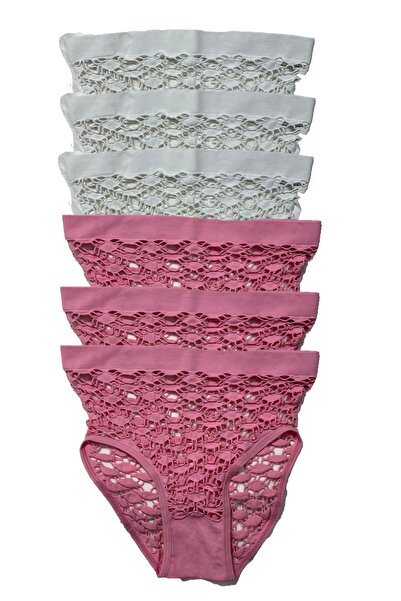 Pi Giyim talie înaltă Chiloți de bikini fără cusături cu model - Pachet de 6