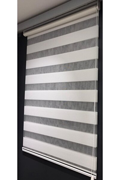 DecoViva Zebra Stor Perde Beyaz Mikro Pliseli Ev Ofis Mutfak Çocuk Odası Yata...