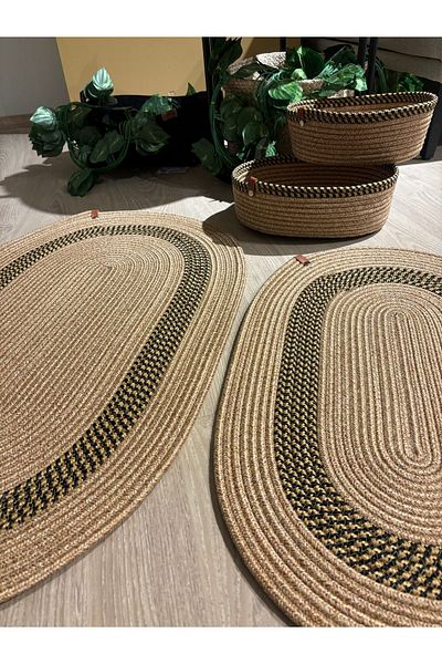 MaVaux Amsterdam Jute - Σετ Ψάθινο Χαλάκι Μπάνιου, Σετ 4 50x80 cm / 40x60 cm