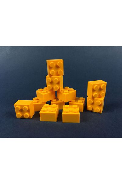 LEGO Custom Moc Creator Brick - 2X2 Brick Open, Orange 4 Pieces to Send
