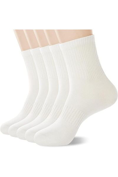 Sportingen Unisex Λευκές κάλτσες τένις - 6 ζευγάρια κολεγιακές βαμβακερές κάλτσες
