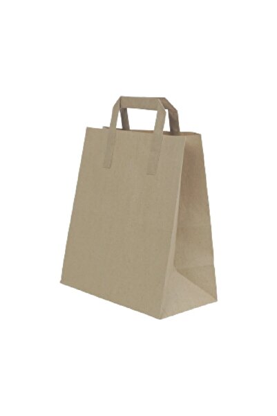 Düz Saplı Kraft Çanta 25x28x14 25 Li Paket